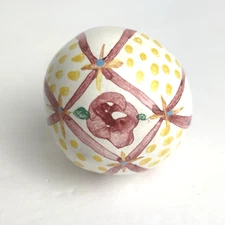 Vintage Mackenzie Childs Cabinet Knob /Drawer Pull Rose Cottage Ceramic Hardware