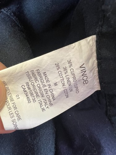 Vince Mini Shorts Womens Size Medium Navy Linen Cotton Waistband Lightweight - Picture 3 of 9