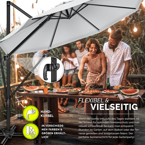 Parasol tillvex® 330 cm parasol parasol parasol de jardin parasol de marché balcon en aluminium NEUF - Photo 60/63