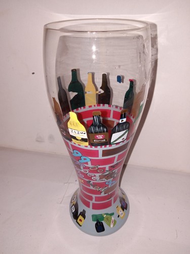 Lolita Pilsner Glass 99 Bottles of Beer 9" Tall Beer Glass Bar Brick Graffiti - Picture 5 of 9