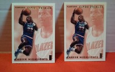 Two 1993-94 Fleer Basketball Clyde Drexler Career Highlights #12 Trail Blazers
