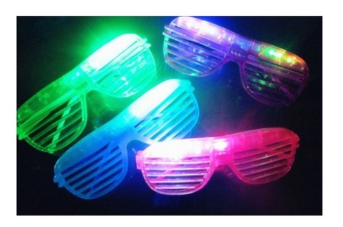 12 PCS Multi Color Flashing LED Light up Slotted Shutter Sunglasses Party Supply - Picture 5 of 11