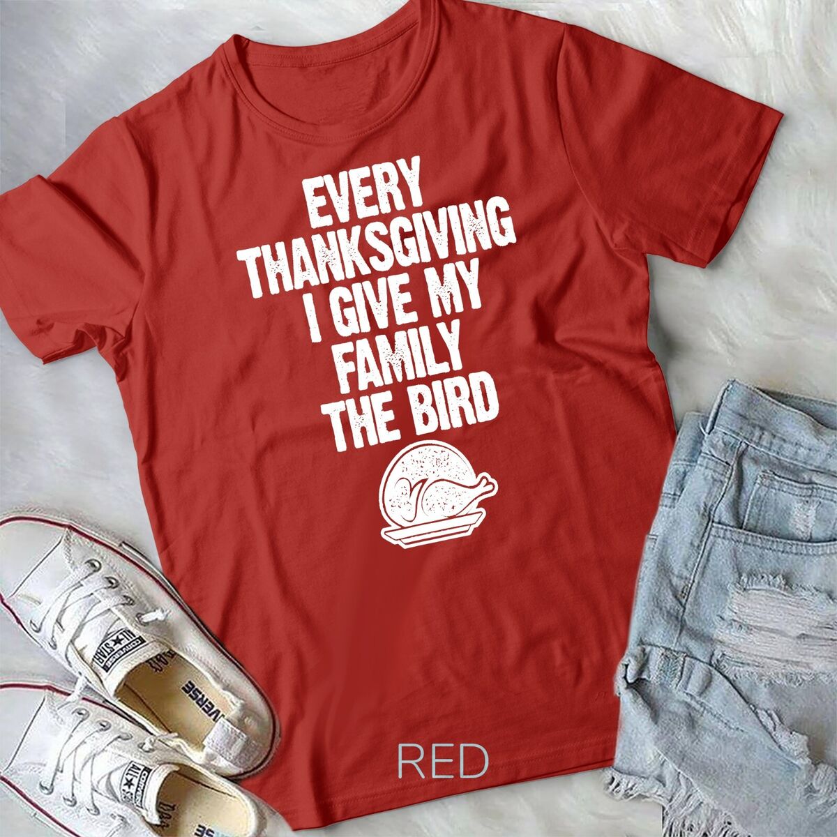Funny Thanksgiving I Give My Family The Bird T-Shirt Adults Funny Thanksgiving I Give My Family The Bird T-Shirt Adults