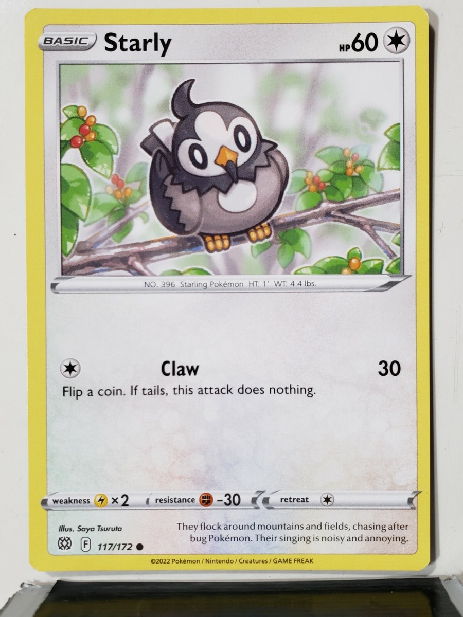pokemon card value brilliant stars Starly 117/172 - NM / M - Brilliant Stars Pokemon Card