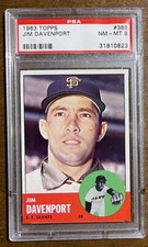 1963 TOPPS #388 JIM DAVENPORT PSA 8 NM-MT