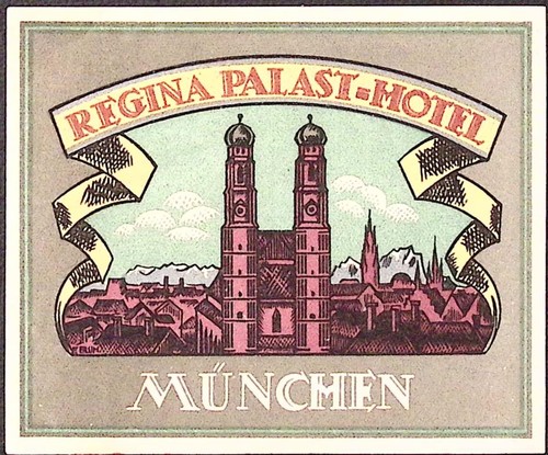 Regina Palast Hotel Munchen Munich Germany Luggage Travel Label 3.5 x 4"