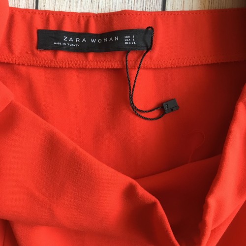 Zara Off The Shoulder Red Midi Jersey Dress Short Sleeve Size Small - Picture 7 of 9