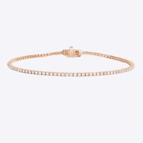 Bracciale Donna Oro Giallo 18K 1 Carato GLI HRD Certificato Diamante Tondo Co... - Foto 4 di 7