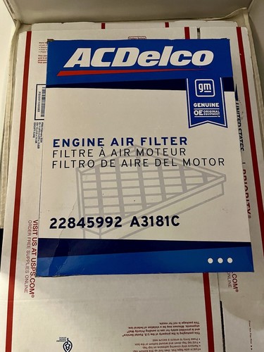 Genuine Oem GM ACDelco Engine Air Filter 22845992 A3181C