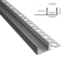 LED Trockenbau Profil "RIGIPS-14L" Einputz Fliesen Leiste für Streifen + Abd