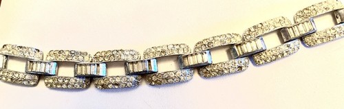 Atemberaubend, Deko, Rhodium, 7 Panel, 7"" Armband, mit klaren Strasssteinen/Stäbchen - Bild 8 von 11