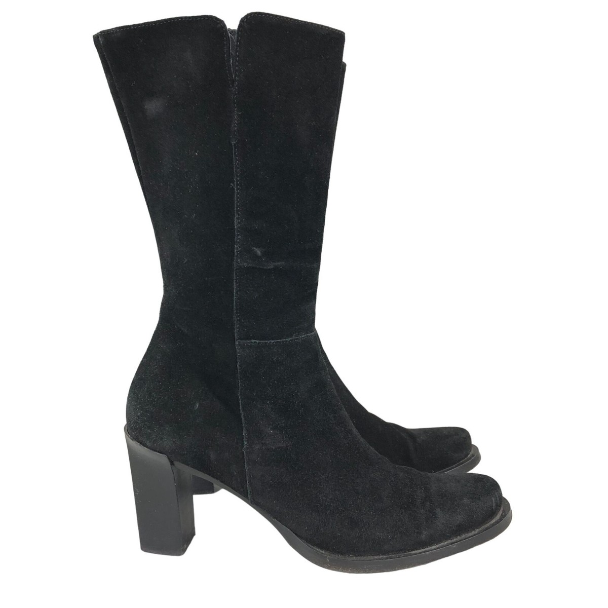 Banana Republic Women's Size Black Suede High Heel Mid Calf Boots ITALY