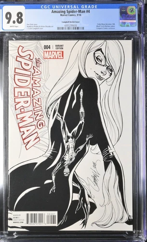 AMAZING SPIDER-MAN #4 CAMPBELL SKETCH CGC 9.8 FIRST SILK (2014)