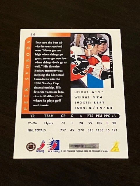 PETR SVOBODA auto 1996-97 Pinnacle Be A Player FLYERS - Image 2 of 2