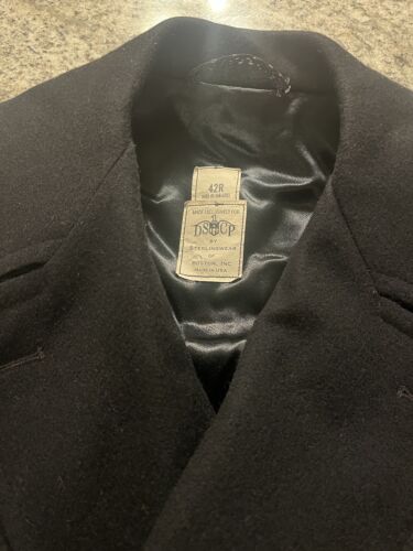 DSCP Sterling Wear of Boston 42R Wool US Navy Pea Coat Black USA - Picture 4 of 4