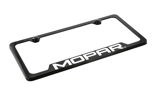 Mopar Wordmark Negro Zinc Metal Placa Marco Portaetiquetas - Imagen 4 de 5