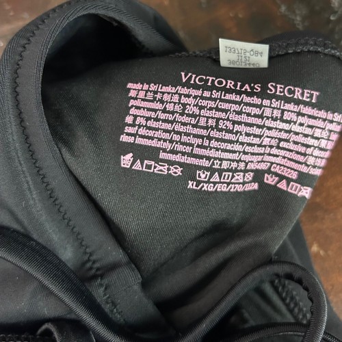 NUEVO Traje de Baño Victoria's Secret Anillos Tirantes Una Pieza Negro Talla XL Para Mujer - Imagen 7 de 7