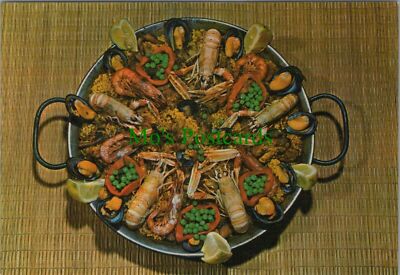 Essen & Trinken Postkarte - Paella Teller, Platon Tipico, Mallorca, Spanien RR13738