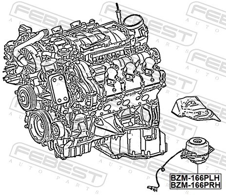 Mounting, engine for MERCEDES-BENZ FEBEST BZM-166PRH - Picture 3 of 4