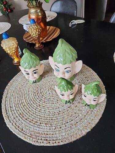Vintage Pixie elf salt and pepper / 2 sugar bowls - Picture 3 of 5