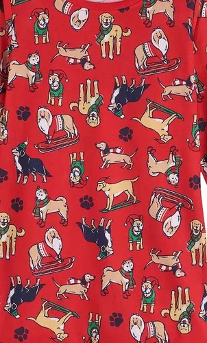 Here Comes Santa Paws Girl's Christmas Dog Nightgown, Doll Gown Set, Size 5/6 - Picture 2 of 2