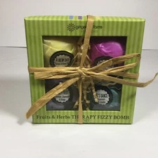 New Ginger Lily Farm's Botanicals Fruits & Herbs Therapy Fizzy Bath Bombs NIB