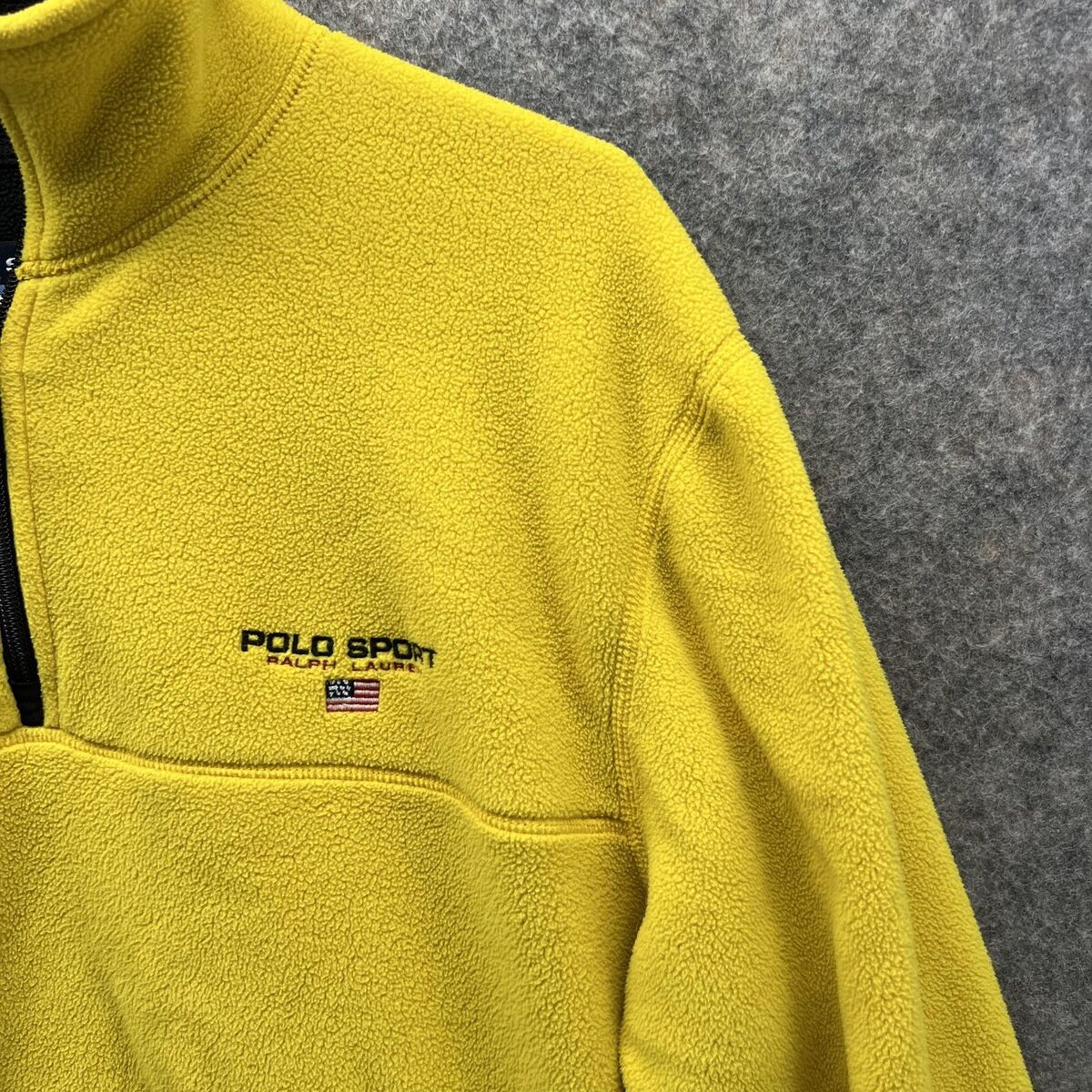 Polo Ralph Lauren Sweater Men Medium Pullover Yellow 1/4 Zip Polo Ralph Lauren Sweater Men Medium Pullover Yellow 1/4 Zip