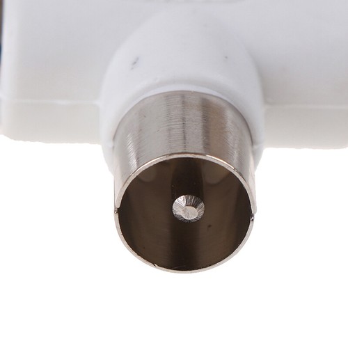 2pc 2 Way TV T Splitter Aerial Coaxial Cable Male to 2 Female Connectors Ad3C$i - Zdjęcie 3 z 12