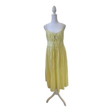 Ulla Johnson Dress Womens 10 Freya Yellow Keyhole Midi Sundress Summer Boho Midi