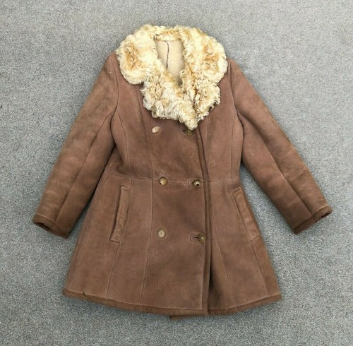 Marshall Field & Company Damen Vintage 70er Lamm Leder Fell Wintermantel | 16
