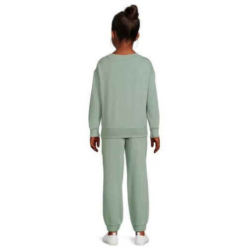 2-Piece Set Wonder Nation Girls Fleece Pullover Top Joggers L 10/12 Plus Green - Picture 2 of 5