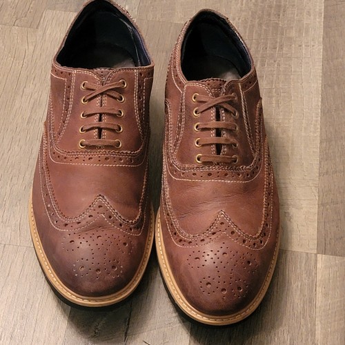 COLE HAAN 10½ Mens Dress Shoes Soft Chestnut Leather Lace Up Wingtip Oxfords - Bild 2 von 12