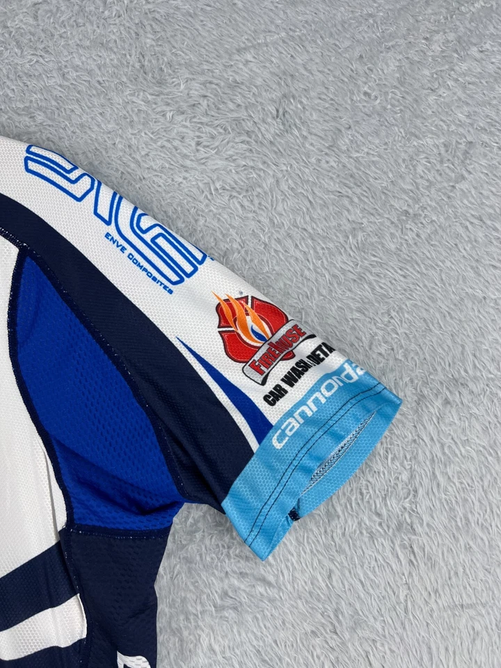 Camiseta deportiva de ciclismo Sugoi para mujer grande blanca azul cremallera completa Café Rio 100 % poliéster Foto 2 de 4