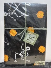 Kane Casual Lifestyle Halloween Skeleton Pumpkin Vinyl Tablecloth Oblong 52”x90”