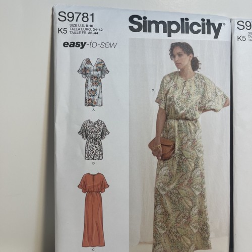 Simplicity Sewing Patterns Lot of 2 Womens Dresses S9781 & S9747 SZ 8-16 UNCUT - Picture 2 of 6