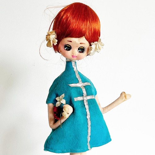 Poupée Vintage Bradley Japan Big eyes mod Costume Bleu années 60 Collection 2 - Picture 2 of 9