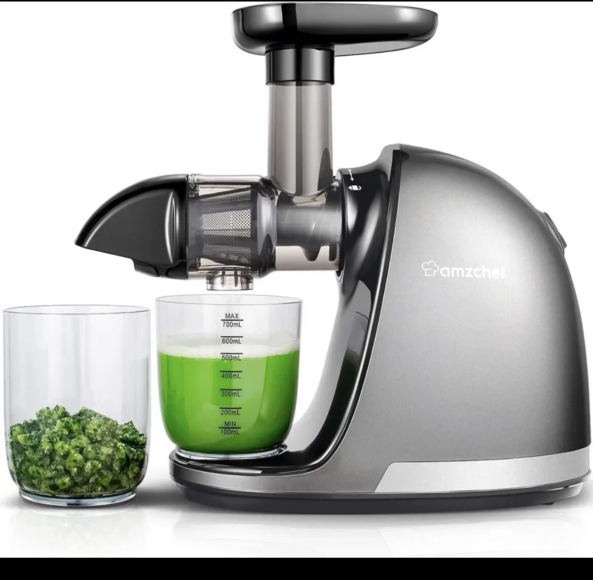 AMZCHEF ZM1501 Cold Press Juicer, Slow Masticating Juicer Machines with Reverse