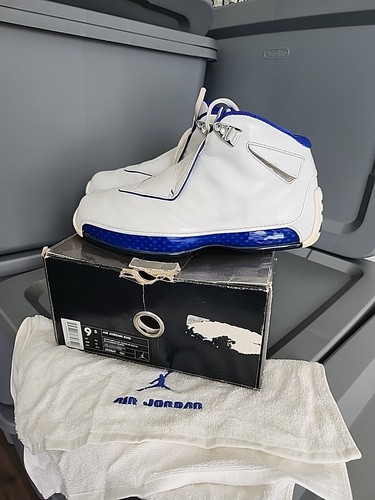 Sz 9.5 Air Jordan 18 XVIII OG 2003 White Sport Royal 305869-101 Towel Wizards - 第 1/10 張圖片