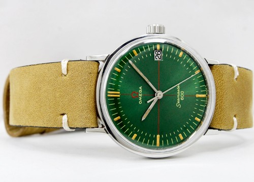 Vintage Omega Seamaster 600 Winding Crosshair Green Technical Dial Watch C.1969 - Picture 10 of 20