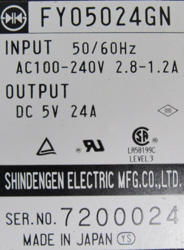 USED SHINDENGEN FY05024GN POWER SUPPLY - Image 4 of 4