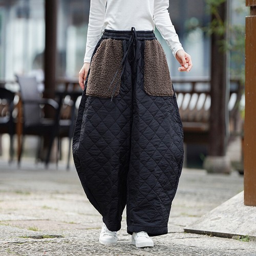 Winter Retro Chinese Style Mens Loose Fit Cotton Padded Quilted Casual Pants 5XL - Picture 22 of 23