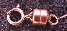 5.5mm ROSE 14k Gold FILLED STRONG MAGNETIC CLASP 1/2" Extender with Spring ring