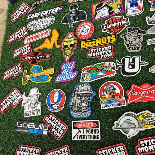 CARPENTER PACK 50+ Hard Hat Stickers HardHat Sticker & Decals, Carpentero - Picture 4 of 13