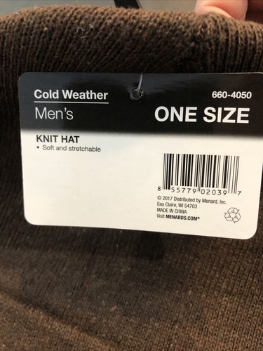 Rugged Wear Strickmütze Herren kaltes Wetter braun Einheitsgröße (a-blk-3-97) - Bild 2 von 4