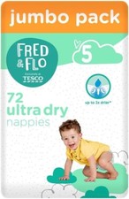 1 x Fred & Flo Size 5 Nappies Jumbo pack 72pcs diapers 2.60 per nappy