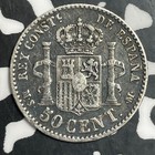 1881 Spain 50 Centimos Lot#T2636 Silver!