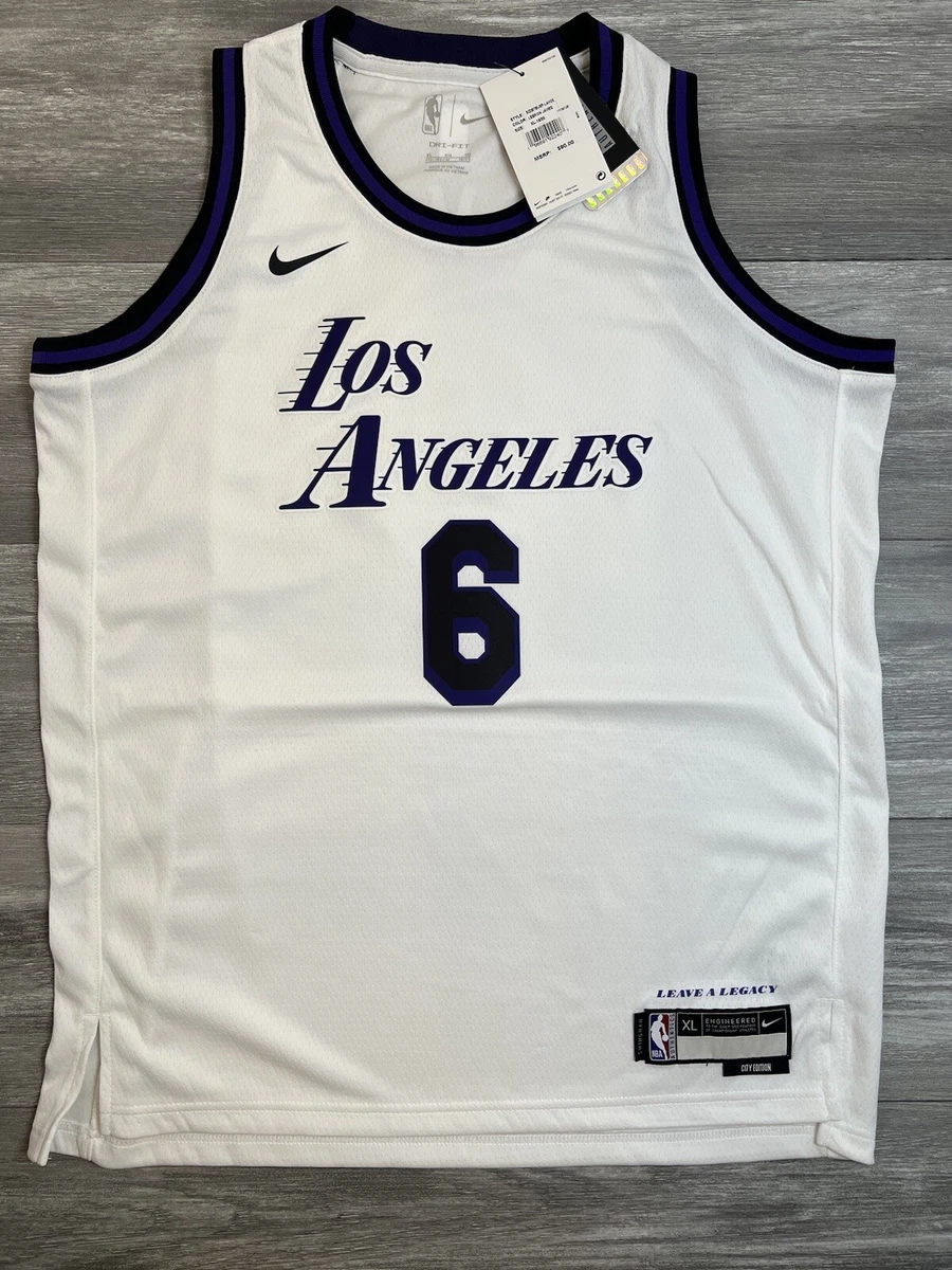 Nike / Men's Los Angeles Lakers LeBron James #6 White Dri-FIT