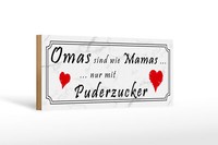 Holzschild Spruch 27X10 Cm Omas Sind Mamas Mit Puderzucker Schild Wooden Sign