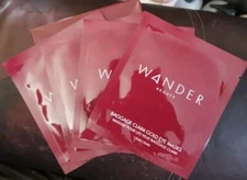 WANDER Beauty Baggage Claim Gold Eye Masks Soothing Calming Sealed Set Of 4 Pair