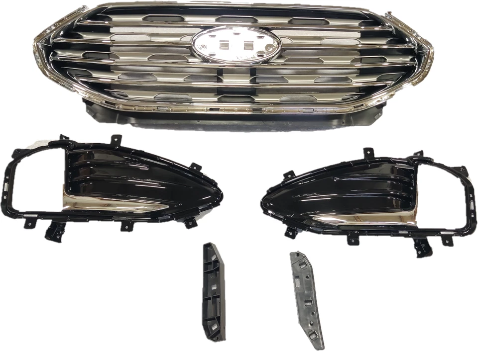 PARA FORD EDGE 2019 2020 2021 JUEGO DE PARACHOQUES DELANTERO SUPERIOR INFERIOR CUBIERTAS ANTINIEBLA 11PC Foto 4 de 4